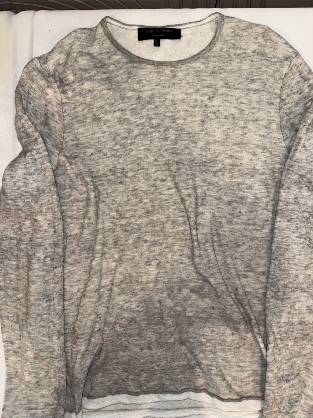 rag & bone heather gray long sleeve crewneck shirt